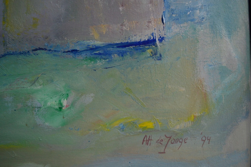 A.H. de Jonge, oliepaneel,  kopen? Bied vanaf 500!