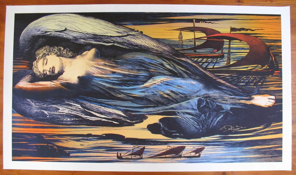Ernst Fuchs, Giclée, Engel über Wien verkocht voor € 95!