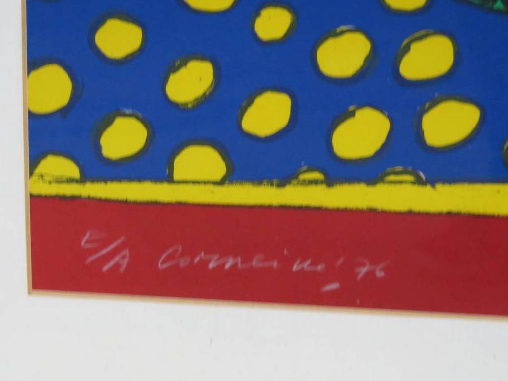 Corneille: Litho, Roze engel met gele vleugels - Ingelijst kopen? Bied vanaf 250!