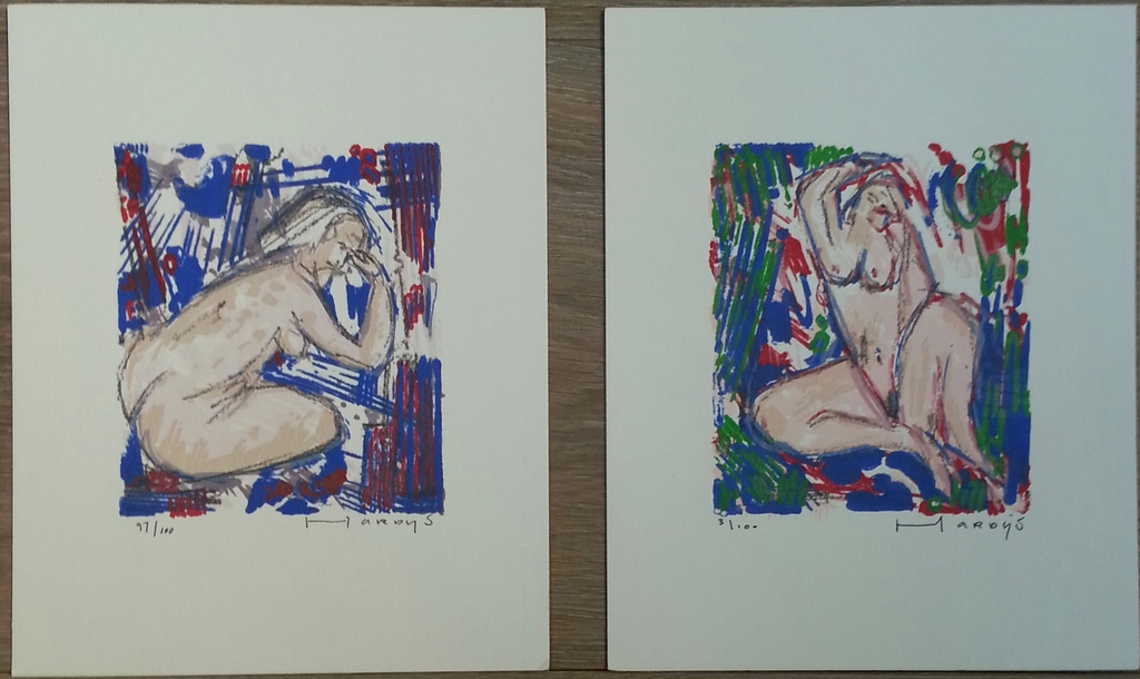 Ad van Hassel, 2x zeefdruk op karton kopen? Bied vanaf 20!