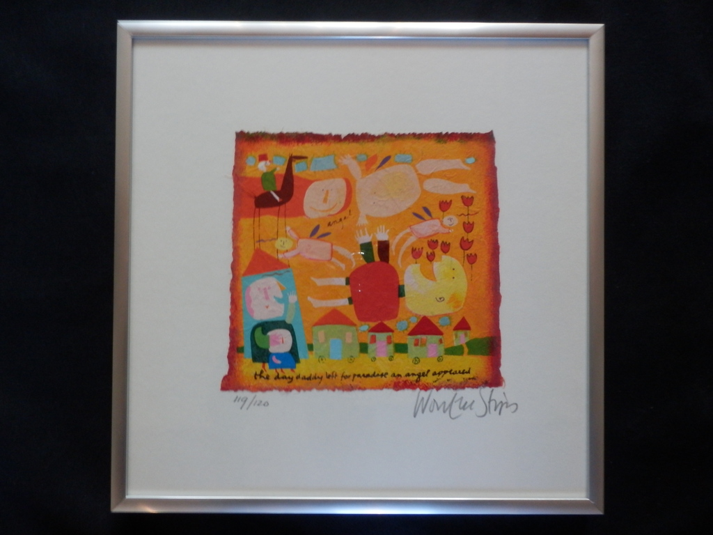 WOUTER STIPS Litho THE DAY DADDY LEFT FOR PARADISE- INGELIJST kopen? Bied vanaf 125!