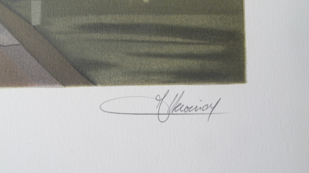 "Au bord du quai"- kleurenlithografie kopen? Bied vanaf 35!