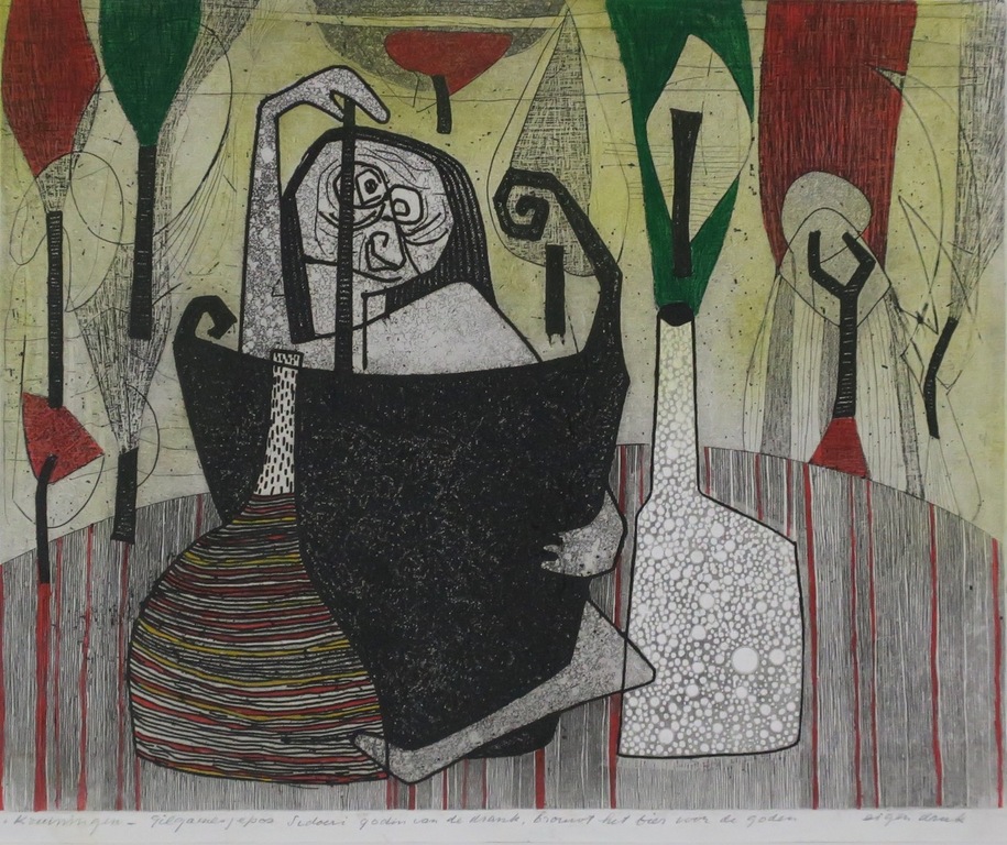 Harry van Kruiningen: Ets met reliëfdruk, Gilgamesj epos kopen? Bied vanaf 50!