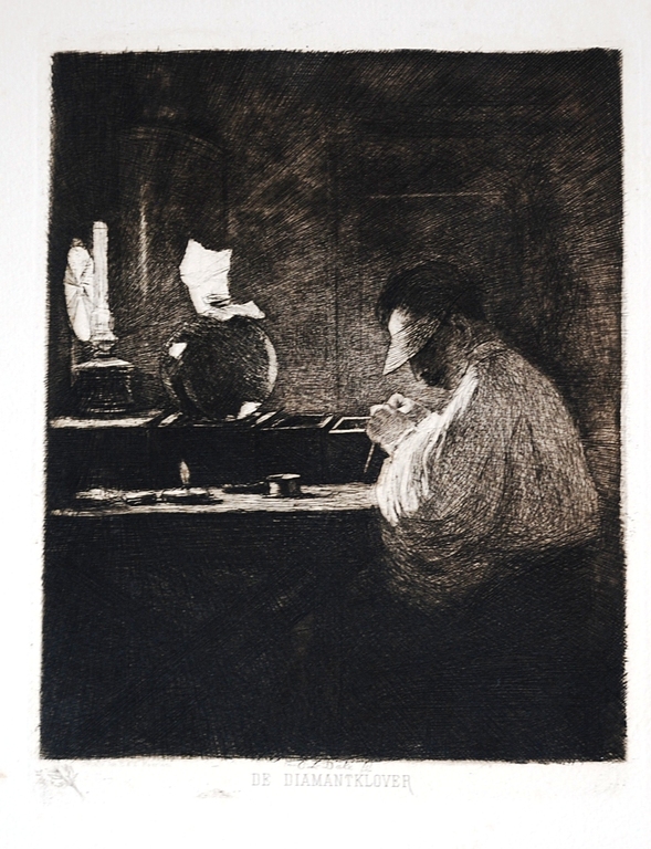 Carel Dake: Ets, Diamantklover, 1888 kopen? Bied vanaf 1!