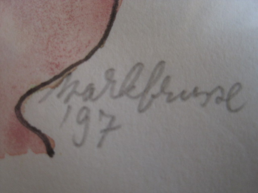 Karakteristieke Aquarel "wijnkenner" van Mark Brusse (1937-) gesigneerd  kopen? Bied vanaf 1!