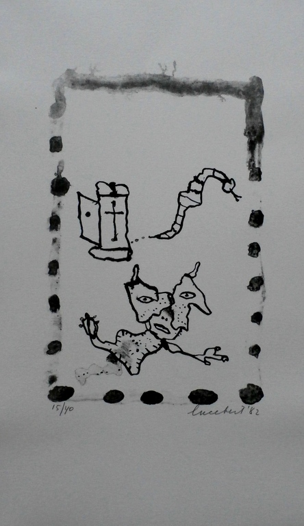 Lucebert - litho + gedicht: Seizoen - 1982 kopen? Bied vanaf 220!