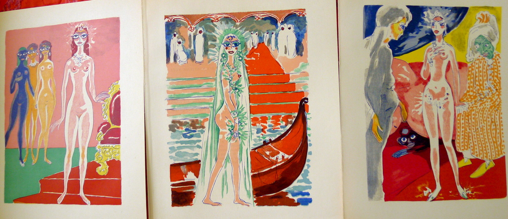 Kees van Dongen,drie houtgravures uit deel drie van 1001 Nacht,1955 verkocht voor € 45!