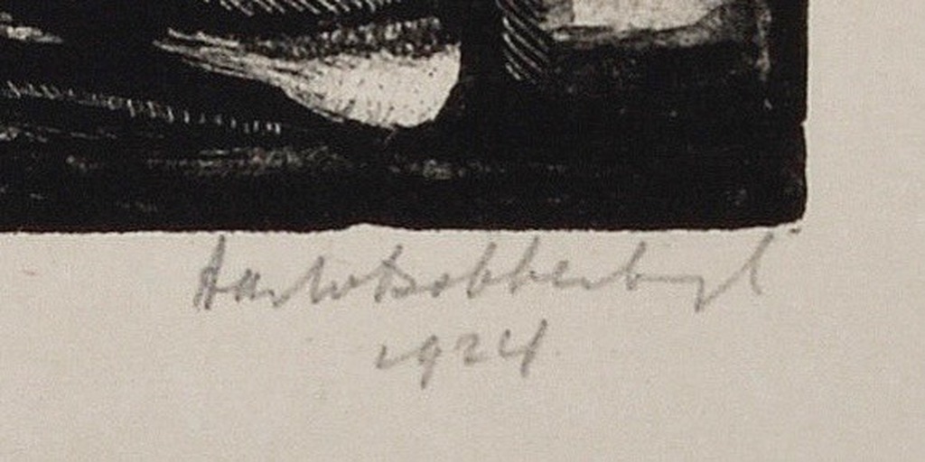 Aart van Dobbenburgh: Litho - Langs het Graf  - 1924 kopen? Bied vanaf 25!