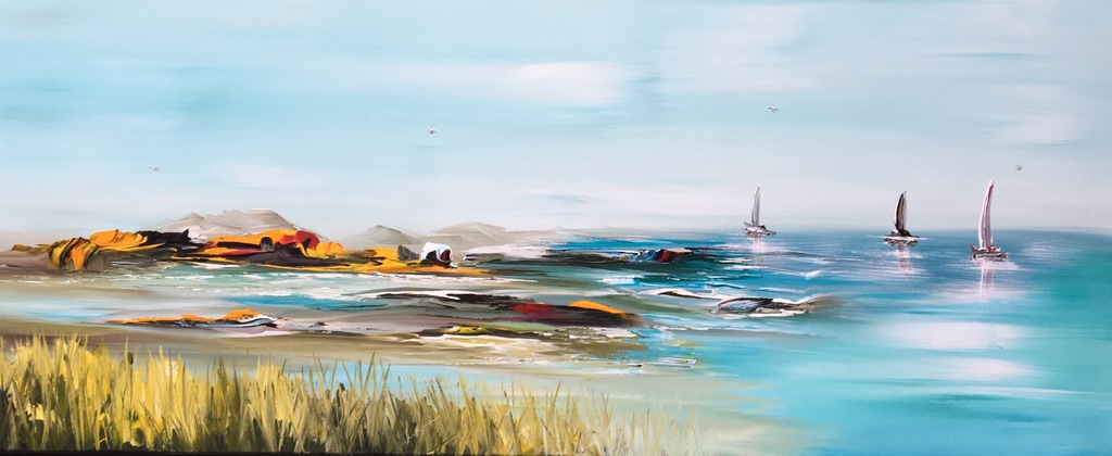 Gena- Fantasie Sailing- Acrylverf op doek kopen? Bied vanaf 250!