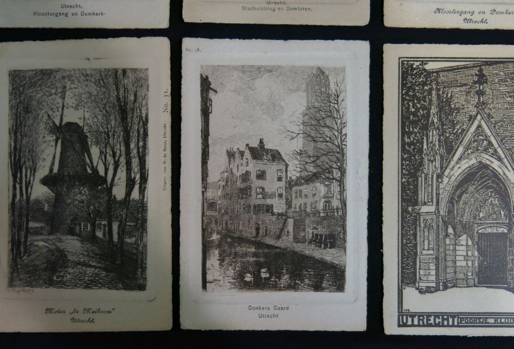 Okskar Paul Matthes: 7x Ets op ansichtkaart + 1x onbekend, 'Utrecht' kopen? Bied vanaf 40!