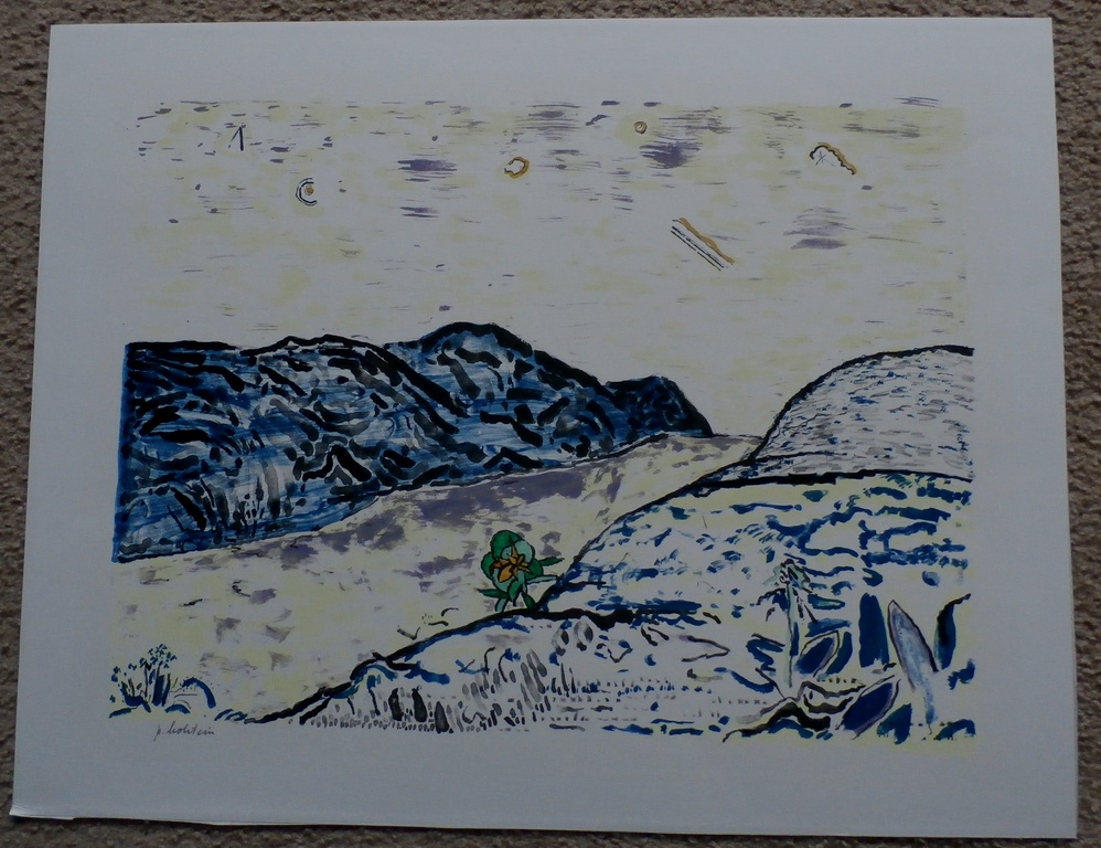 Pieter Holstein, kleurenlitho: Landschap, handgesigneerd kopen? Bied vanaf 75!