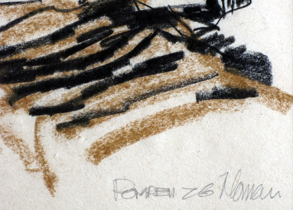 JAN HOMAN - origineel in pastel en houtskool POMPEI - GESIGNEERD en INGELIJST. kopen? Bied vanaf 100!