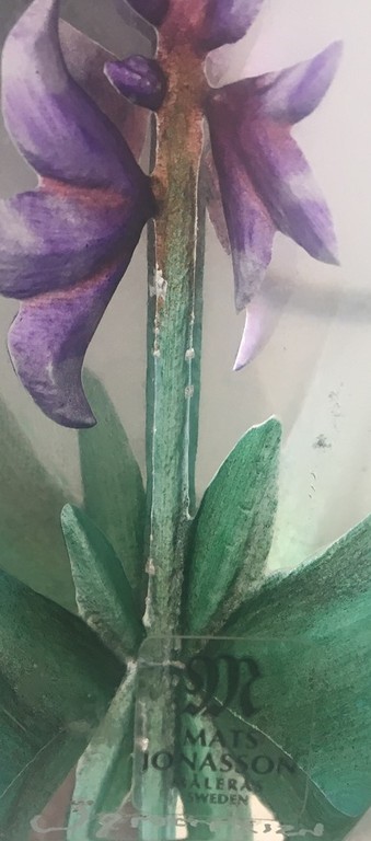 Mats Jonasson voor Maleras - kristallen presse papier blauwe Orchidee kopen? Bied vanaf 28!