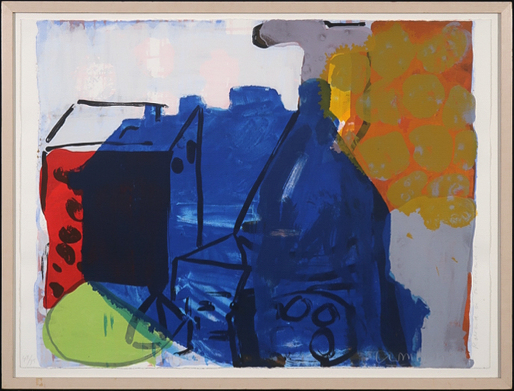 Cees Dolk: Zeefdruk, Roerend en onroerend - Ingelijst verkocht voor € 35!