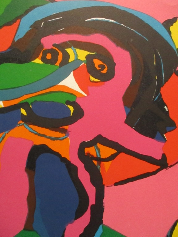 Karel Appel - Zeefdruk - E.A. - Compositie met Figuren -  kopen? Bied vanaf 300!
