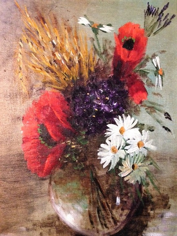 Onbekende kunstenaar, olieverf paneel, Stilleven: bloemen op vaas kopen? Bied vanaf 1!