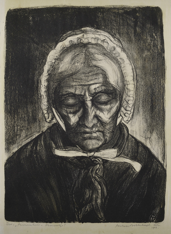 Aart van Dobbenburgh: Litho – “Armenhuis Vrouwtje” - 1922 verkocht voor € 55!