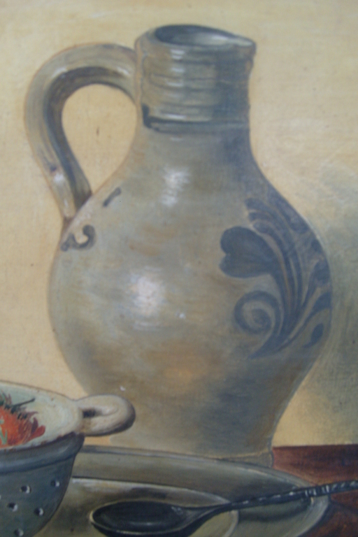 G.J. Assenbergh, stilleven met aardbeien in vergiet, stenen kruik, en bord kopen? Bied vanaf 75!