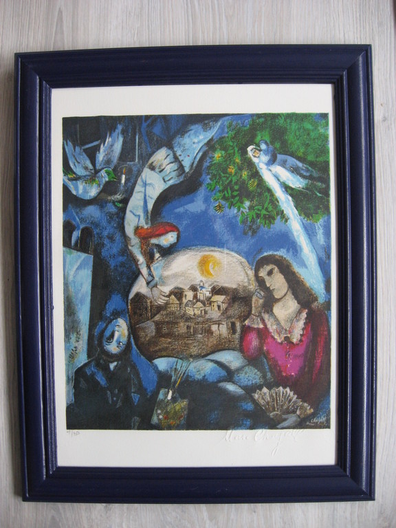 Marc Chagall: Kleurenlitho 'Autour d'elle' -  750 ex. kopen? Bied vanaf 169!