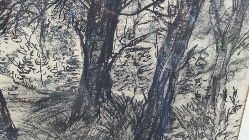 Jan Makkes - Tekening bosgezicht, gesigneerd r.o. kopen? Bied vanaf 25!