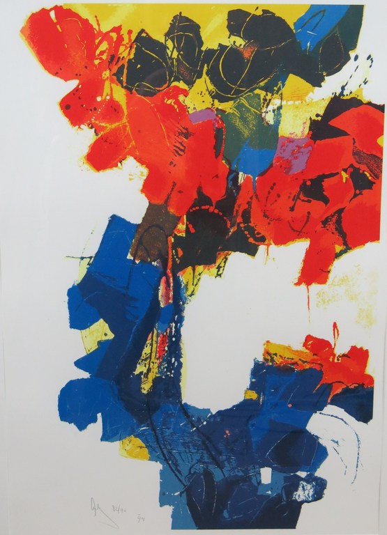 Arty Grimm: Zeefdruk. Zonder Titel. - Ingelijst verkocht voor € 80!