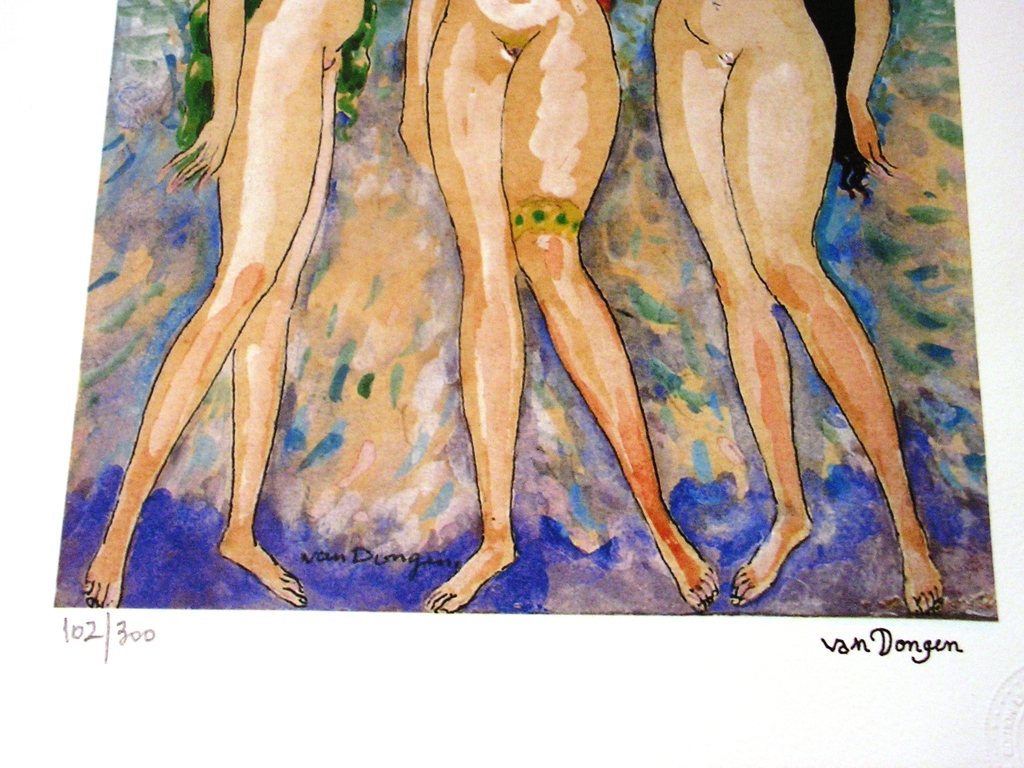 Kees van Dongen - 'Les trois Grâces' - Lithografie - gesigneerd - oplage 300 kopen? Bied vanaf 175!