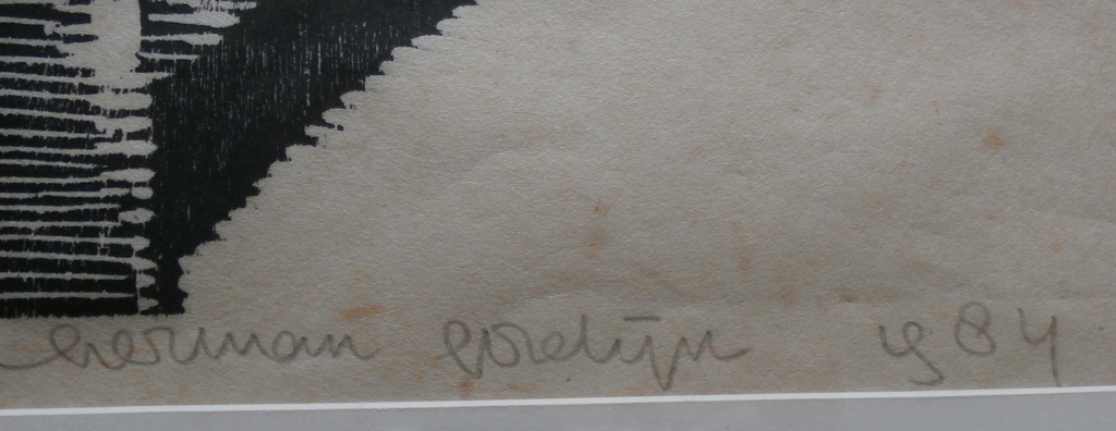 Herman Gordijn - grote ingelijste houtsnede: Lida Clavacimbel II - 1984 kopen? Bied vanaf 110!