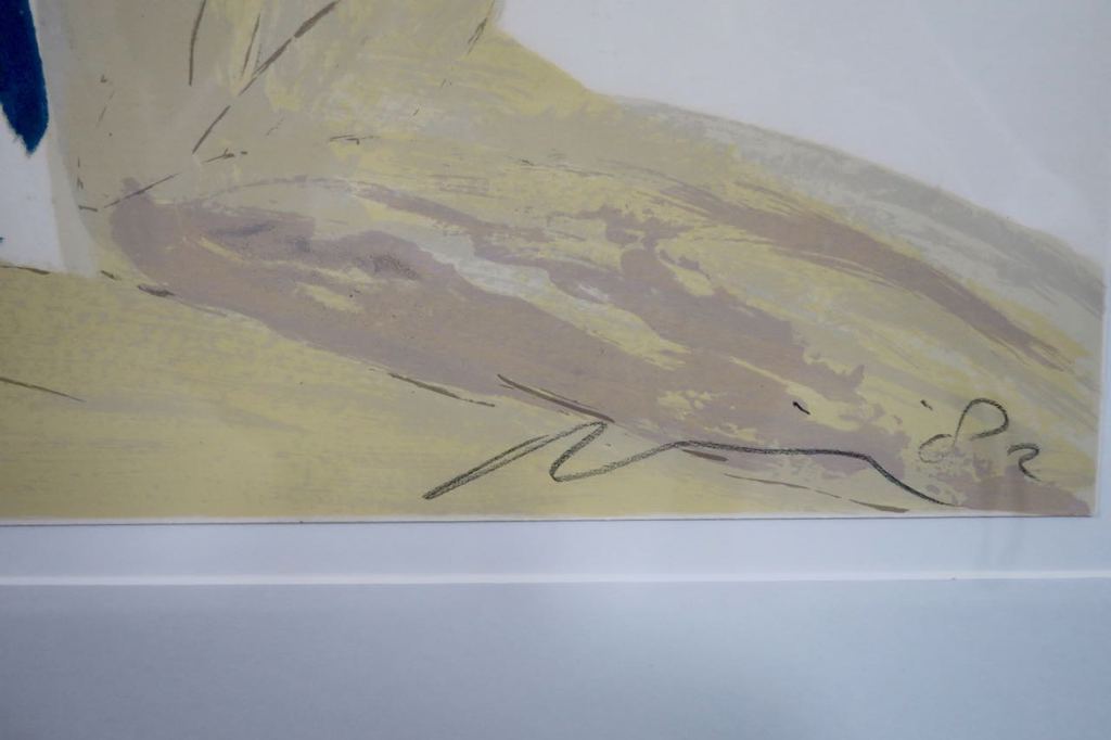 Jacqueline de Jong: Zeefdruk, Blauwe jurk - Ingelijst kopen? Bied vanaf 1!