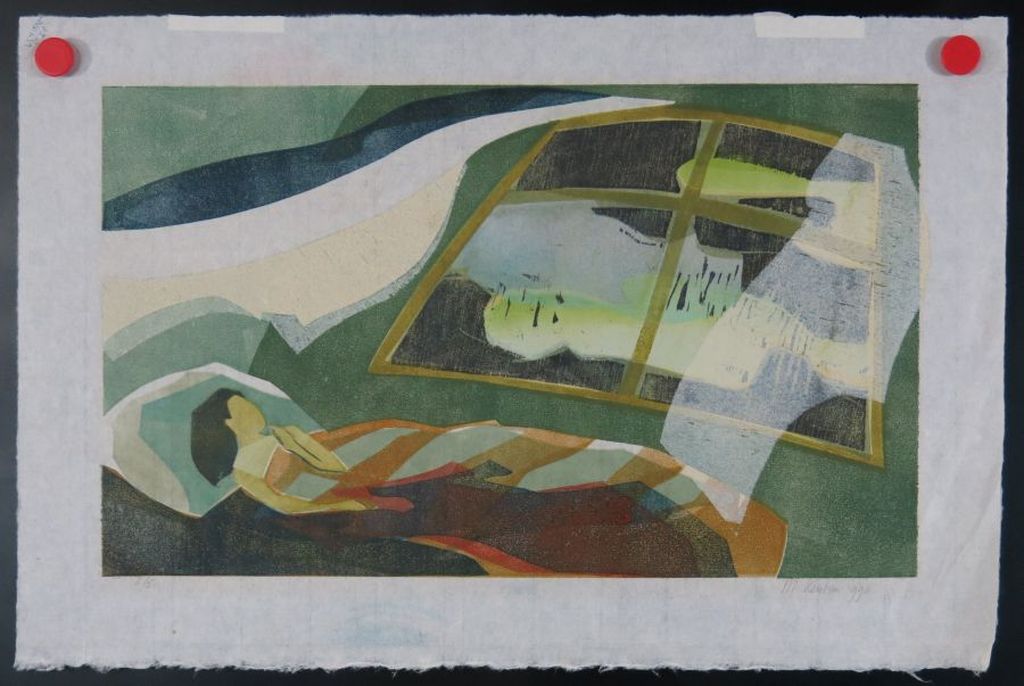 Monika Kersten: Sjabloondruk, Zonder titel (vrouw bij venster) kopen? Bied vanaf 1!