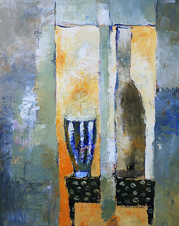 Lita van Engelenhoven - Together alone, olieverf op doek (prachtig ingelijst) verkocht voor € 135!