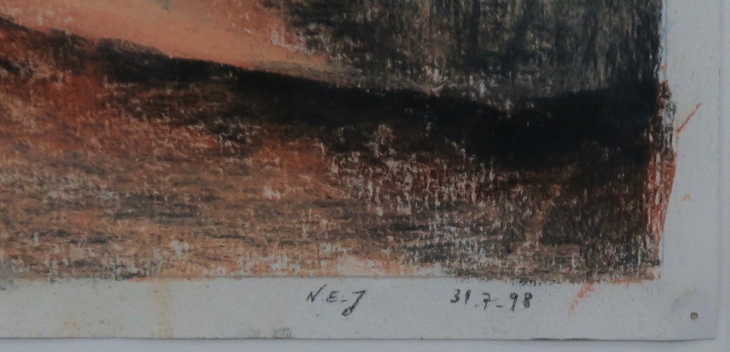 Nour Edinne Jarram: Pastel, Zonder titel -Ingelijst kopen? Bied vanaf 40!