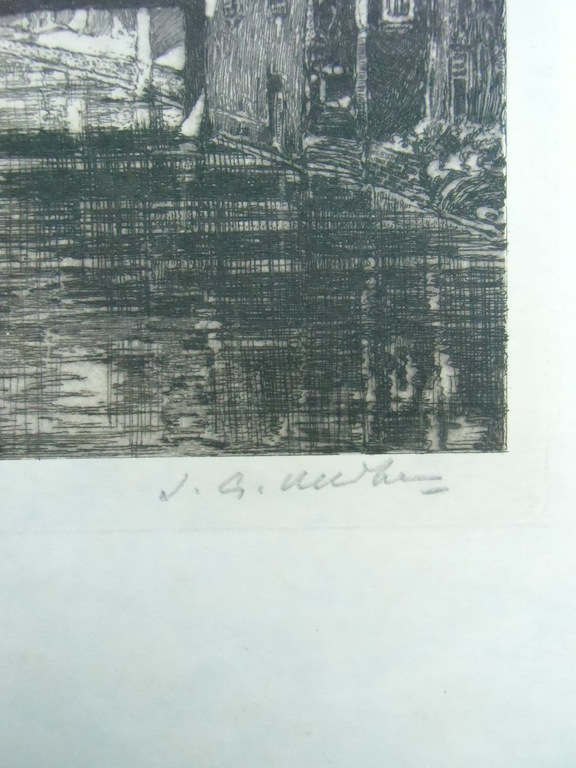 STADSGEZICHT MET BRUGGETJE EN TOREN    ///  ETS VAN JAAP VELDHEER kopen? Bied vanaf 20!