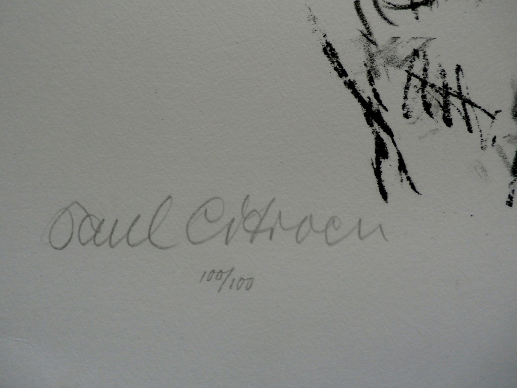 Paul Citroen - litho: zelfportret met dochter - 1971  kopen? Bied vanaf 75!