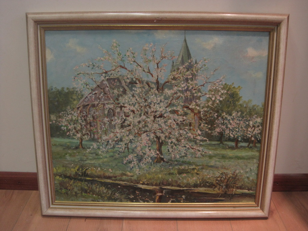 E.R.D. Schaap 1862-1939  - Gooise impressionist - Lentebloesem - olieverf 1900 kopen? Bied vanaf 1!