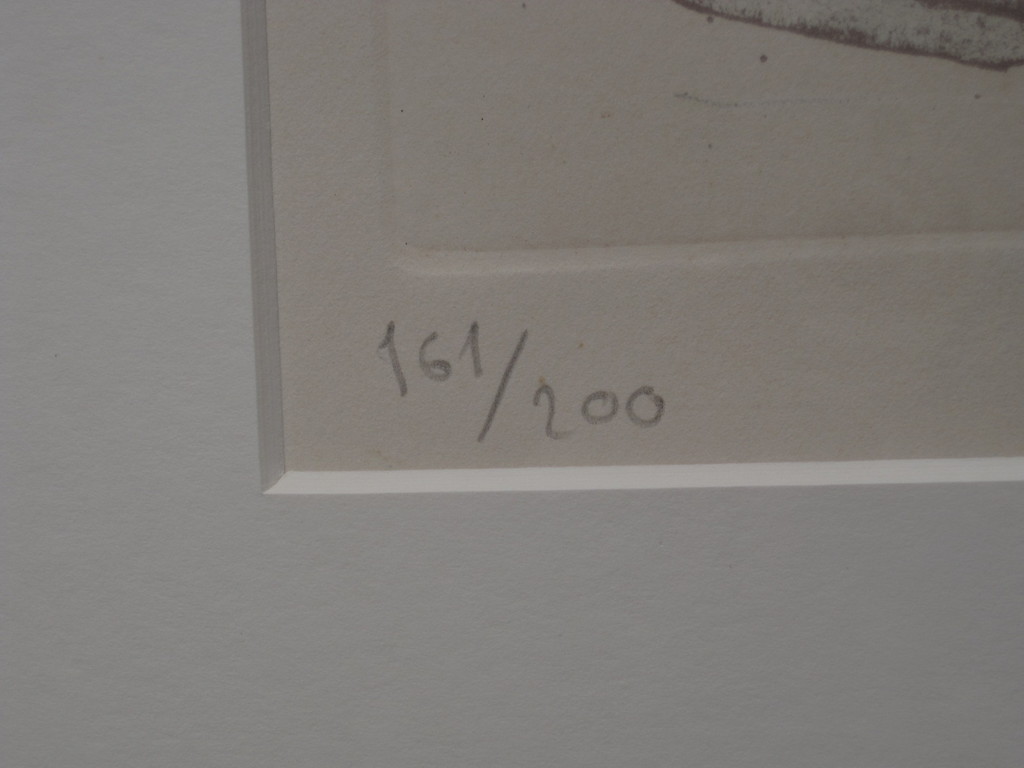 Fraaie handgekleurde Diepdruk Litho A. Raventos 1988 "Pizzabakker"   kopen? Bied vanaf 1!