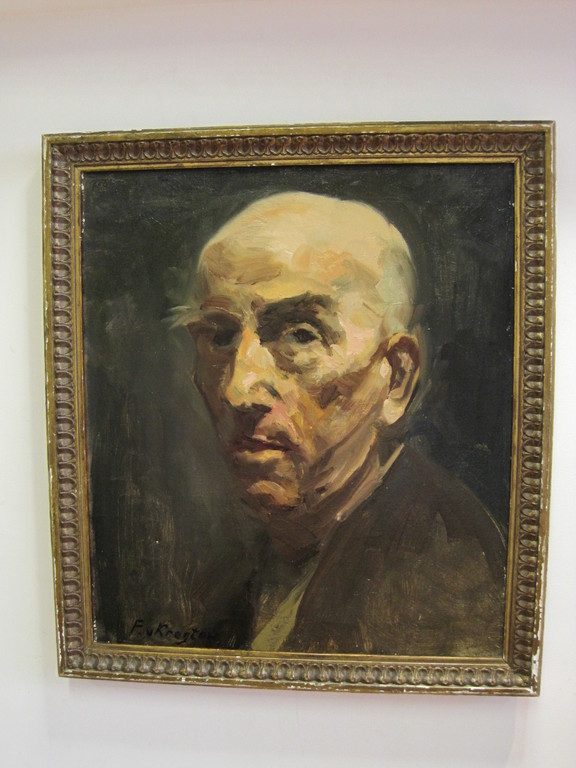 F.van Kregten 1871-1937 olieverf ca.1930 "zelfportret"  gesigneerd  verkocht voor € 290!