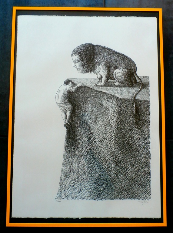 Roland Topor - ingelijste litho:  En Tete - 1978 kopen? Bied vanaf 85!