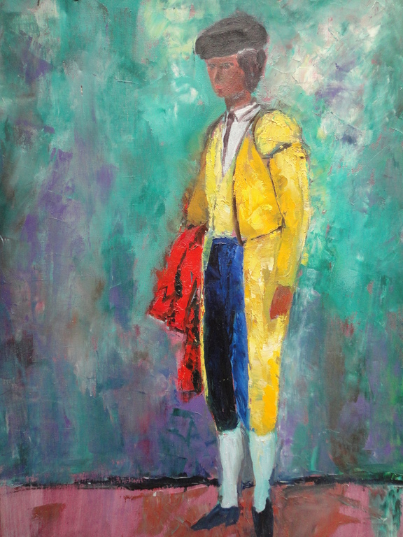 Bram Soffree, olieverf op doek, stierenvechter kopen? Bied vanaf 20!