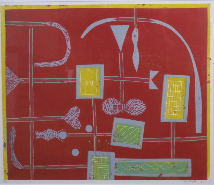 Leon Tebbe: Houtsnede, Zonder titel -Ingelijst (groot) kopen? Bied vanaf 1!