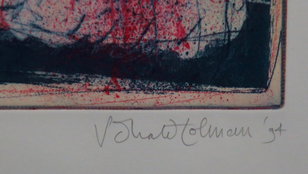 Ronald Tolman: Ets, Zelfportret met ornament -Ingelijst kopen? Bied vanaf 60!