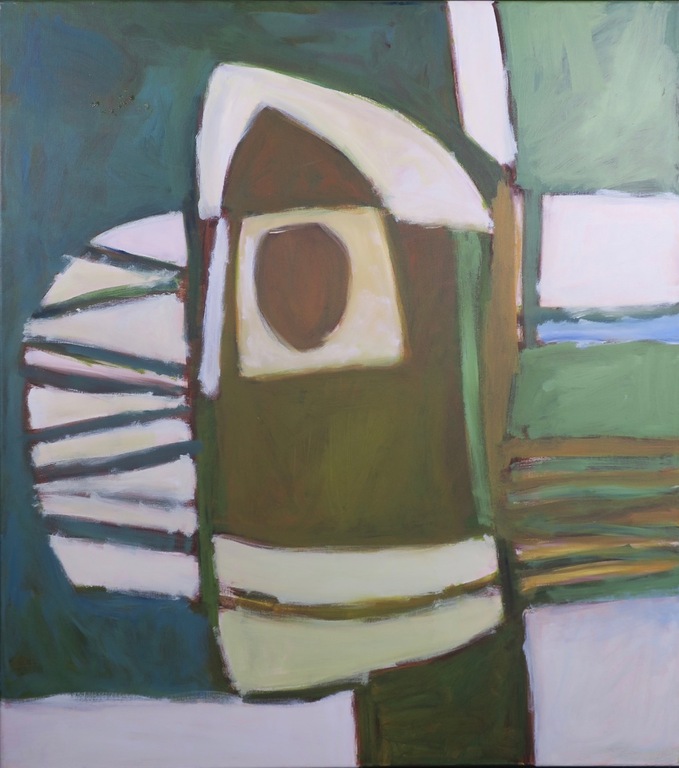 Francis Hoogland: Olieverf op doek, Z.T. (groen) verkocht voor € 150!