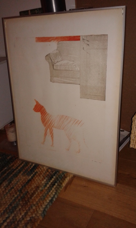 Litho 'Kat met fauteuil' door Peter Bes kopen? Bied vanaf 1!