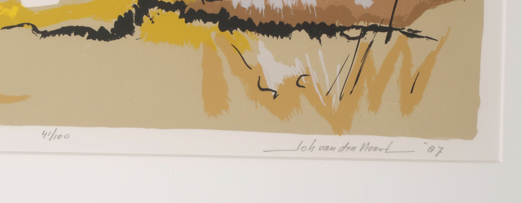 Johan van den Noort: Zeefdruk, Waddenzee - Ingelijst kopen? Bied vanaf 1!