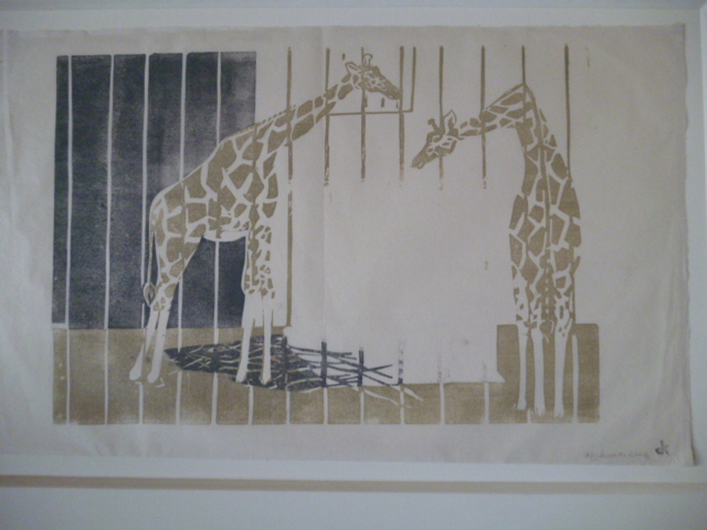 Otto B.de Kat-Linosnede-Twee giraffen verkocht voor € 60!