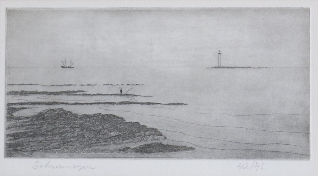 Flip Schrameijer: Ets, strand -Ingelijst kopen? Bied vanaf 35!