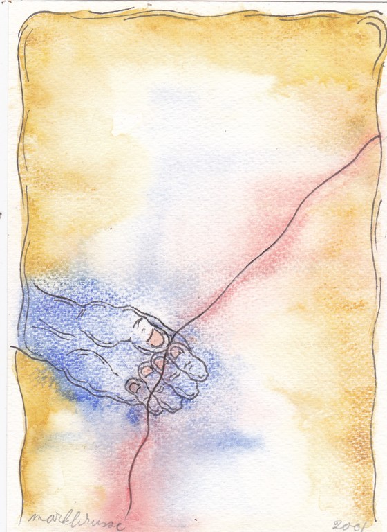 Mark Brusse, krijttekening, zonder titel, 2001 verkocht voor € 40!