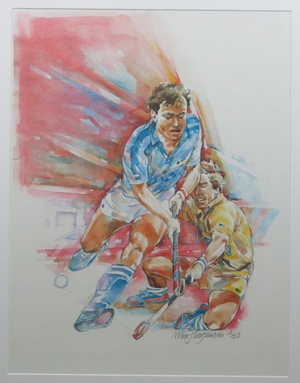 Wim Hoogstraten: Offset, Hockey - Ingelijst kopen? Bied vanaf 1!