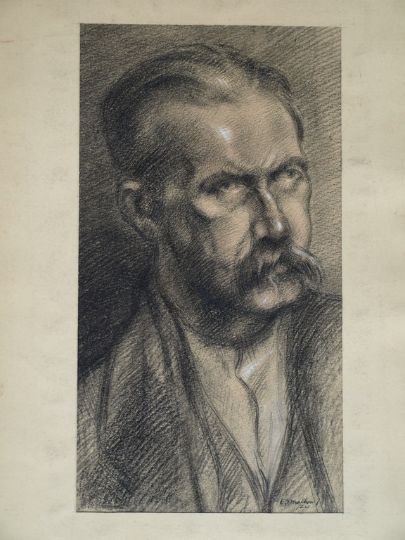 Elias Smalhout : Tekening , Portret man met snor – 1920  kopen? Bied vanaf 1!