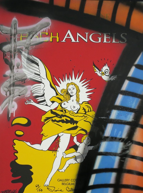 Ronnie Cutrone: Zeefdruk bewerkt met graffiti, Arch angels kopen? Bied vanaf 1!