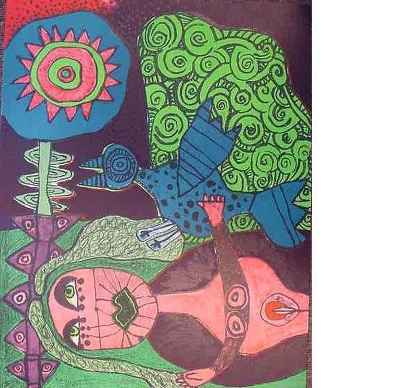 Corneille (1922-2010). Cornelis van Beverloo - Été baroque (1973) - Kleurenlitho kopen? Bied vanaf 250!